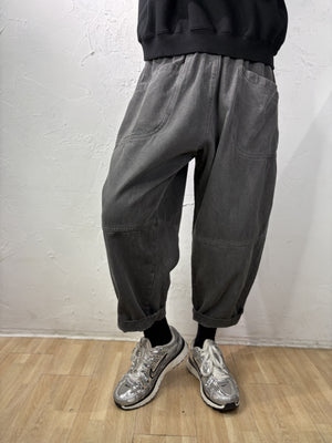 Washed Denim Plain Pants